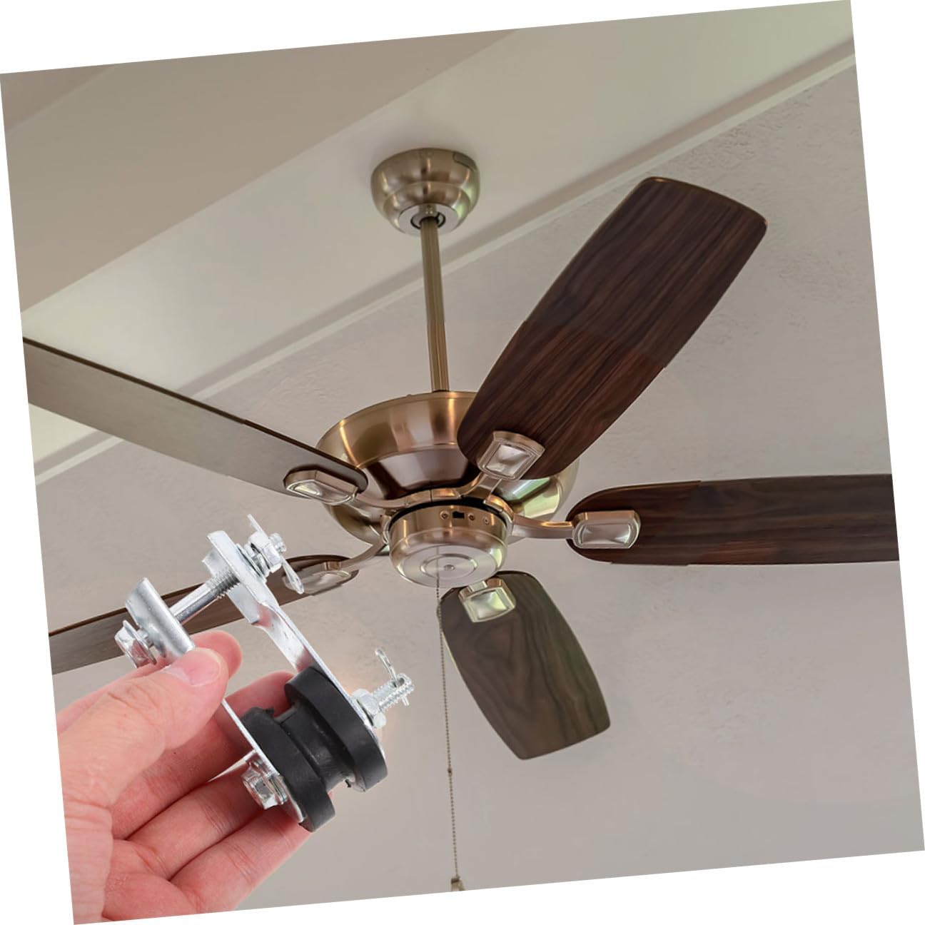 Luxshiny 4pcs Ceiling Fan Installation Bracket Mount Kit with Pulley Wheels Pipe Clamps for Ceiling Fan Mounting and Replacement in Living Rooms Garages