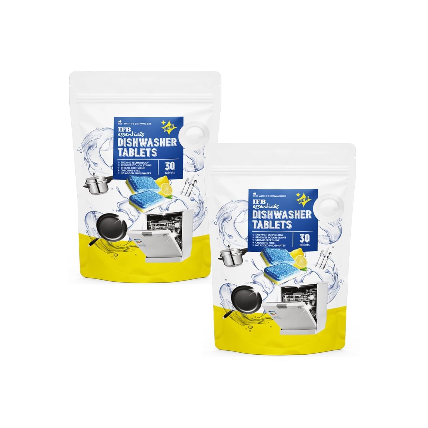IFB Essentials Dishwasher Tablets - Combo of 2, Yellow-picture-4