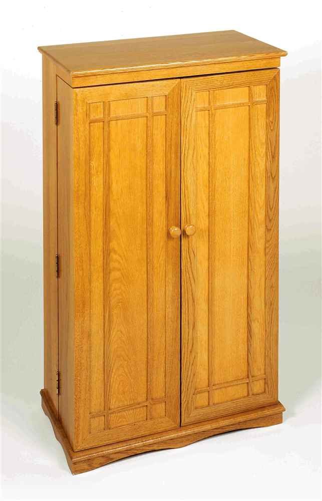 Amazon.com: Leslie Dame Solid Oak Multimedia Storage Cabinet with