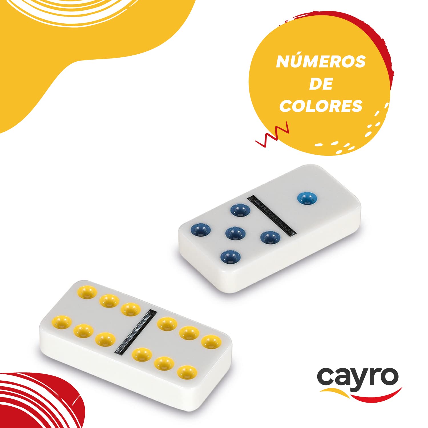 Cayro 5,1 x 2,5 x 0,8 cm podwójne kolory domino (6-częściowy)