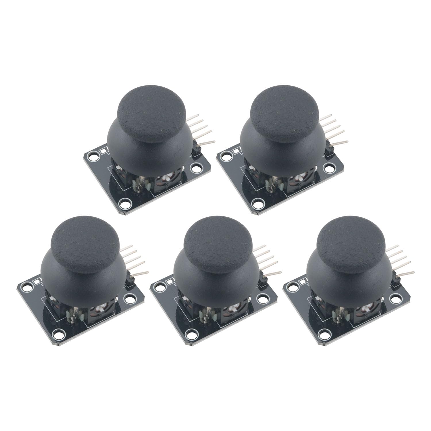WELWIK 5PCS Black Dual Axis Joystick Module Game Controller Sensor Board Module Electronics Computer Accessories