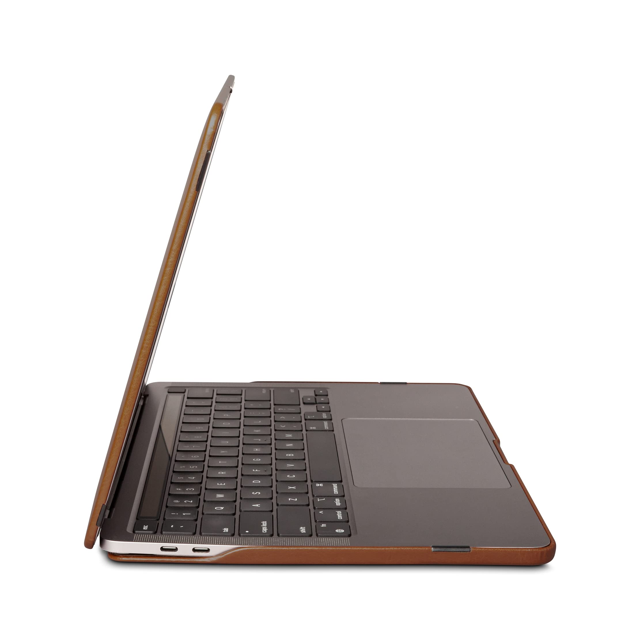 Dreem Euclid MacBook Pro Case - Housse Rigide pour Ordinateur Portable 13 Pouces MacBook Air 2022 (M2), Cuir végétal de Luxe, Couverture supérieure et inférieure - Chocolat