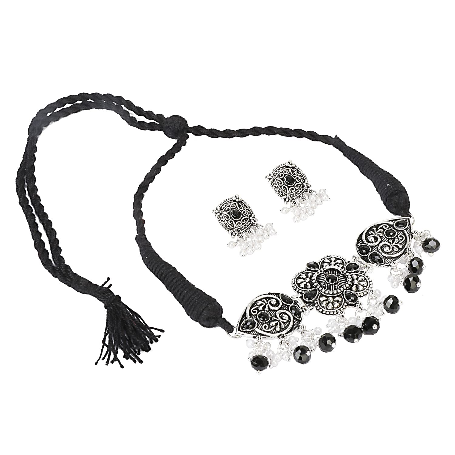 See full amazon price history chart for ARADHYA ` German Silver Oxidised Afghani Black Stone Beads Threads Choker Necklace Set with Earrings Jewellery Set for Women & Girls ARADHYA ` German Silver Oxidised Afghani Black Stone Beads Threads Choker Necklace Set with Earrings Jewellery Set for Women & Girls (B09PHLCSGP) Amazon Price History, Amazon Price Tracker
