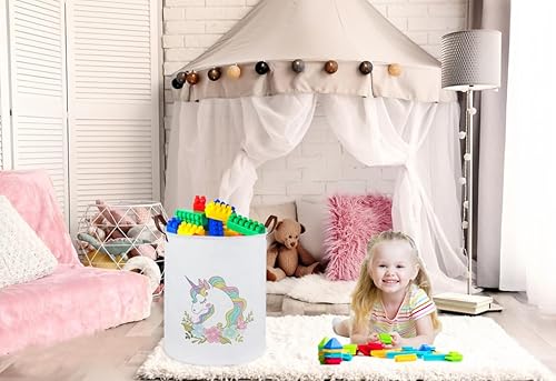 Miniatura 2 de Cesta de lavandería de unicornio, canasta de unicornio para decoración de habitación de niñas, canasta de ropa sucia para bebé, canasta de guardería