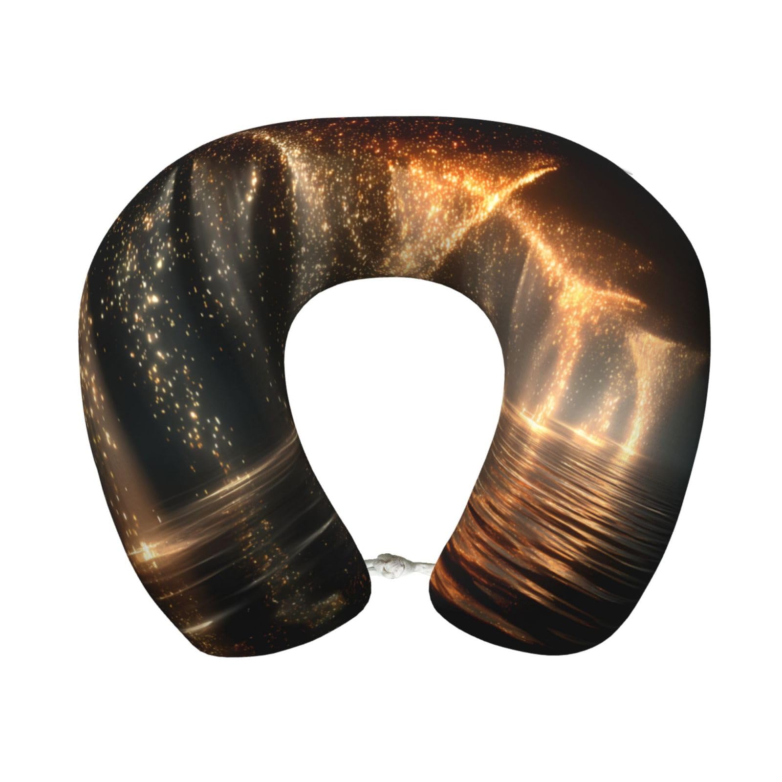 BOAIHH Golden Surge Memory Foam Travel Pillow for Soft Comfort Fits Snugly for Naps Office, and Airplane Use