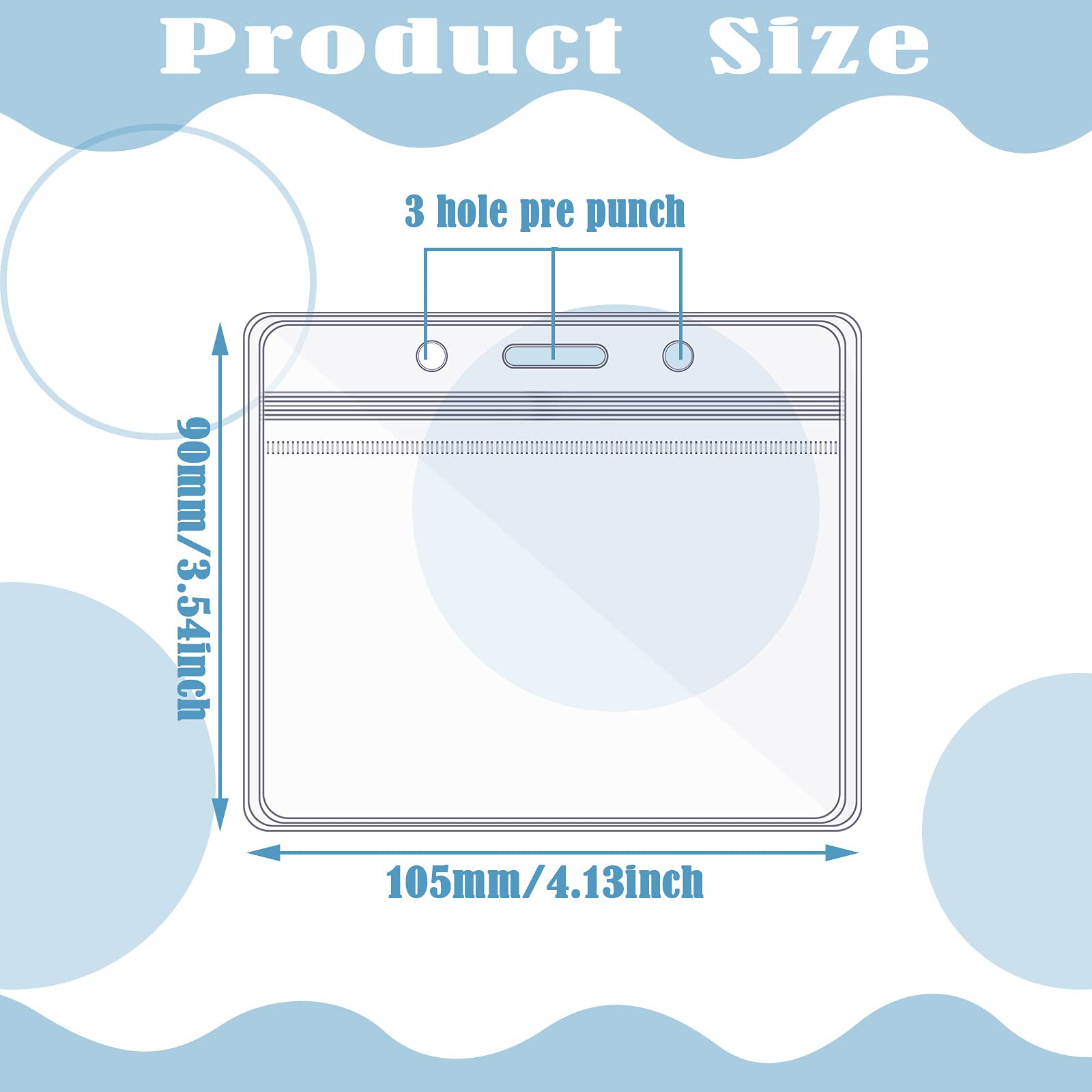 150 pezzi porta badge in plastica trasparente con nome orizzontale e nome per tessere, in PVC, trasparente, per ufficio, scuola, viaggi, impermeabile (10,5 x 8,9 cm)