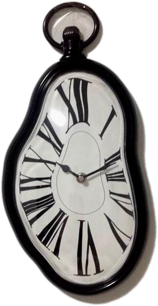 Surreal Melting Wall Clock 15 Inch Black Frame Dali