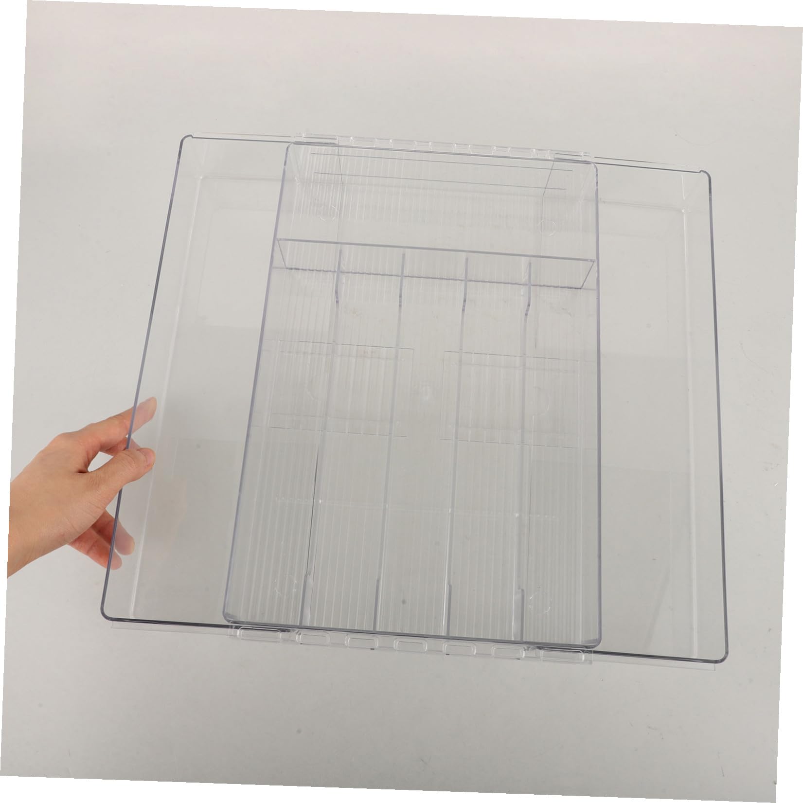 NUOBESTY Erweiterbarer Besteckschubladen Organizer aus Bruchsicherem Acryl Mittlere Größe Transparenter Küchenutensilienhalter für Schublade Multifunktionales Aufbewahrungsfach für Büro