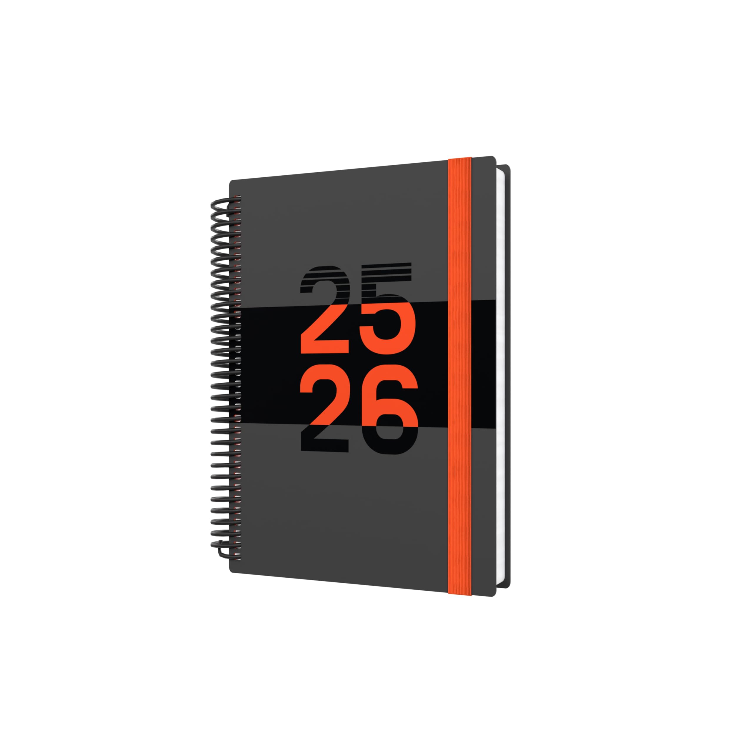 Collins 'Delta' 14 Month Mid/Academic Year Planner, July 2025-August 2026 Planner, Day-to-Page Appointments Diary, A5 Wiro Bound Cover, Orange (FP51M.44-2526)