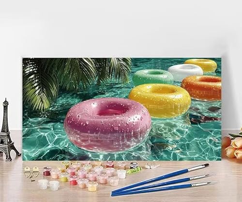 ペイントバイナンバー 植物 ナンバーペイント 川 大人用 初心者向け 手塗り 塗り絵 Paint By Numbers ハンドメイドクラフトアート DIY 数字油絵 セット 含む インテリア アクリル 水彩絵の具 家の壁の装飾 女性への贈り物 フレームなし