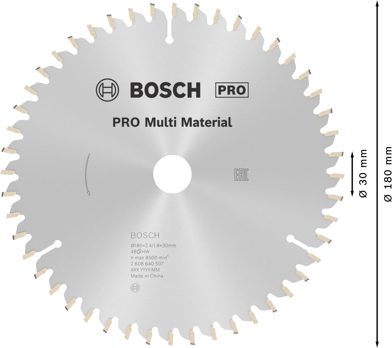 Bosch 1x Lama per sega circolare PRO Multi Material a filo per seghe portatili (per Alluminio, Materiali plastici, Ø mm, Professional Accessorio Sega circolare portatile)