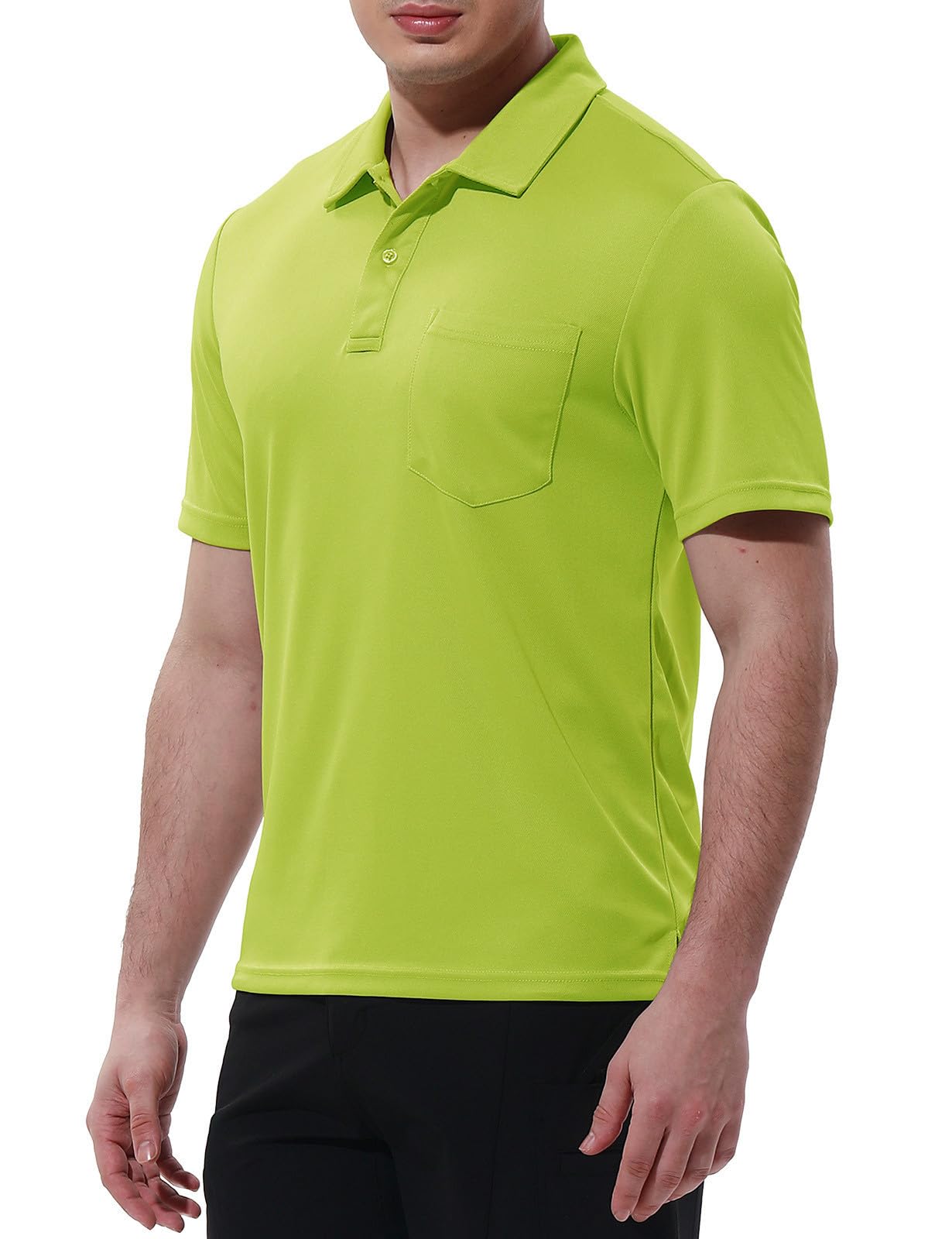 Rdruko Polo de manga corta para hombre con bolsillo en el pecho, camiseta de verano, polo de golf, corte ajustado para hombres