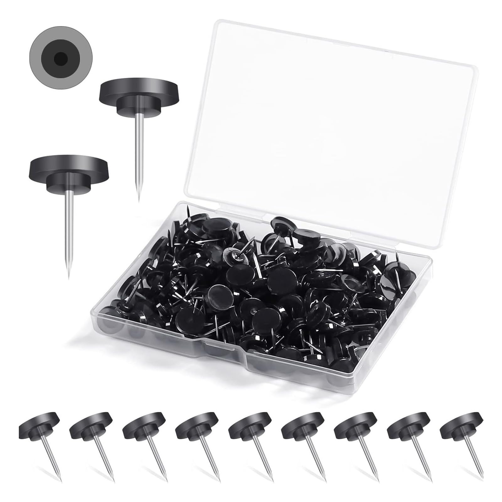 150Pcs Round Flat Head Push Pin for School Bulletin Board Decorative Thumb Tacks Cork Board Pin for Display Round Head Thumb Tacks