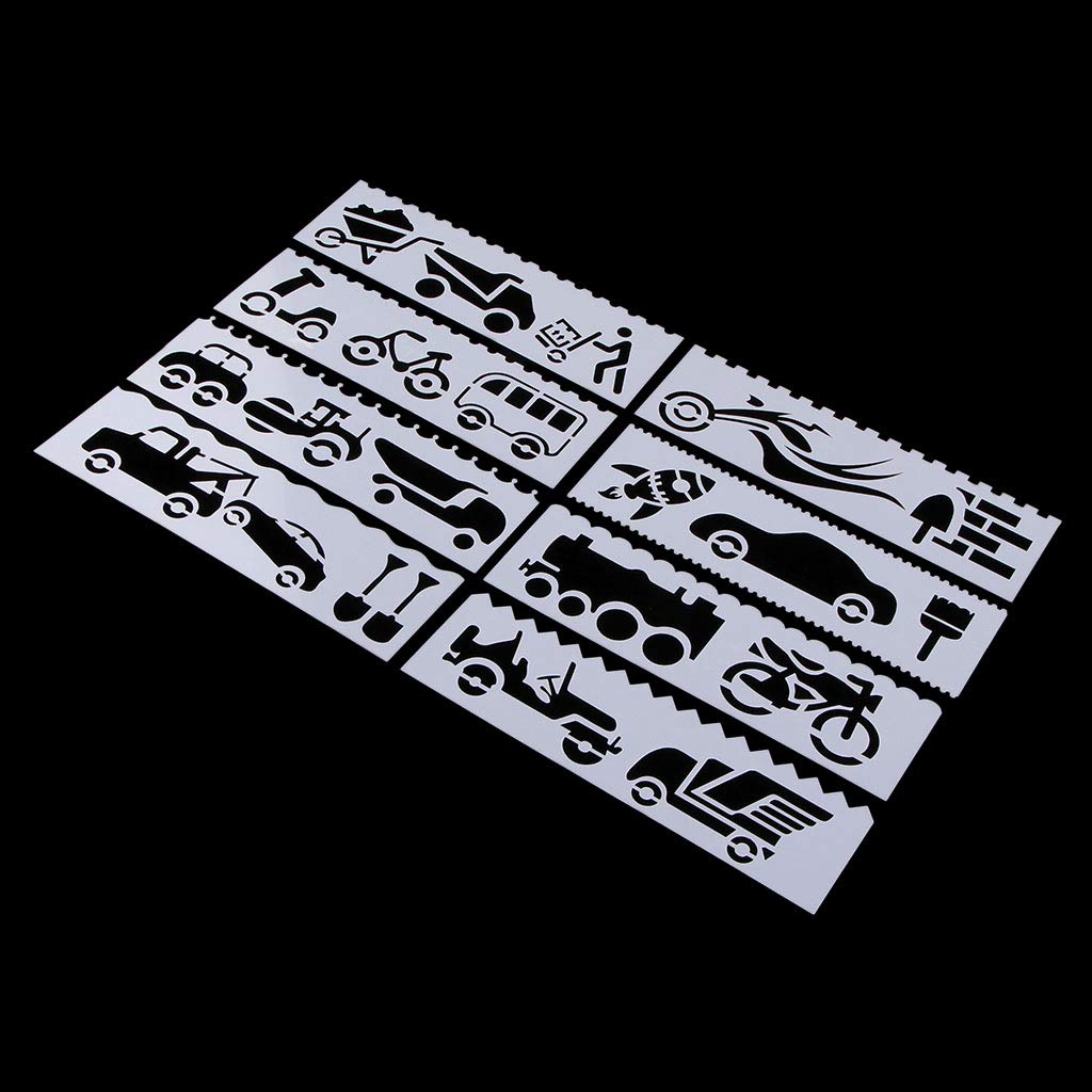 Amazon | freneci 子供の描画のための8描画テンプレート定規, 車