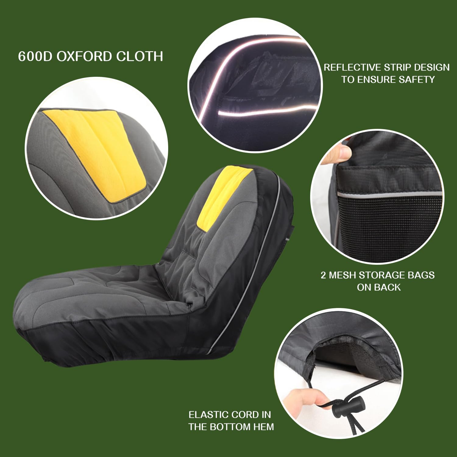 Tractor Seat Riding Lawn Mower Seat Cover, Waterproof Cover With