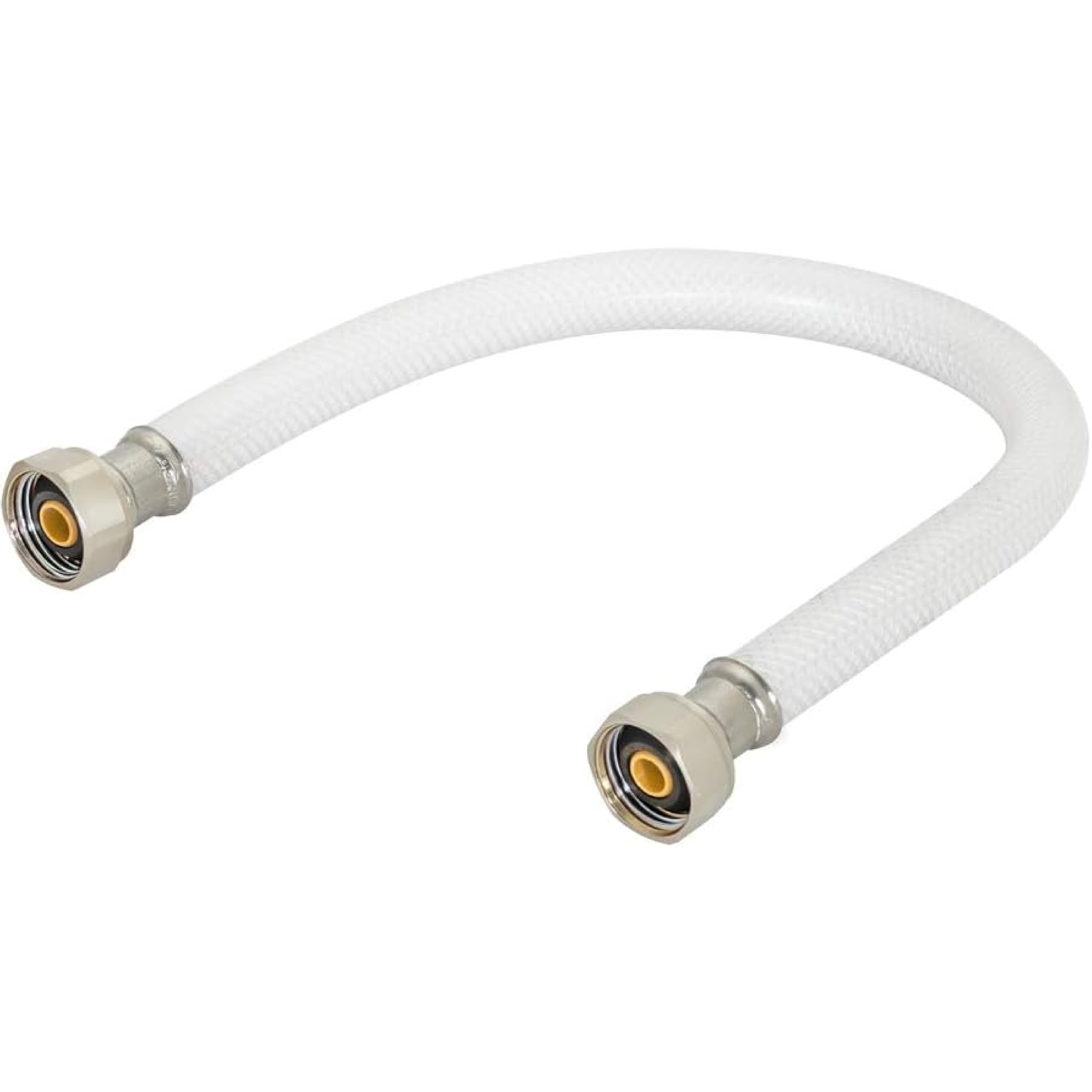 Eastman 30 Inch x 1/2 Inch FIP Flexible Faucet Connector, PVC Supply Hose Line with Nickel-Plated Brass Nuts, White, 48910