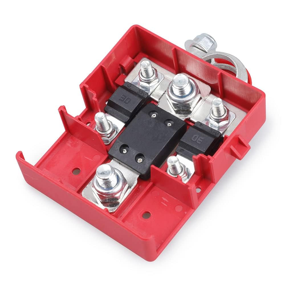 Terminale Fusibile Batteria Auto, Terminale Distribuzione Batteria Fusibile Morsetto Sgancio Rapido Connettori, per 4Wds Marine Impermeabile Batteria Fusibile Portafusibili M8 M5 Stud 32V 400A