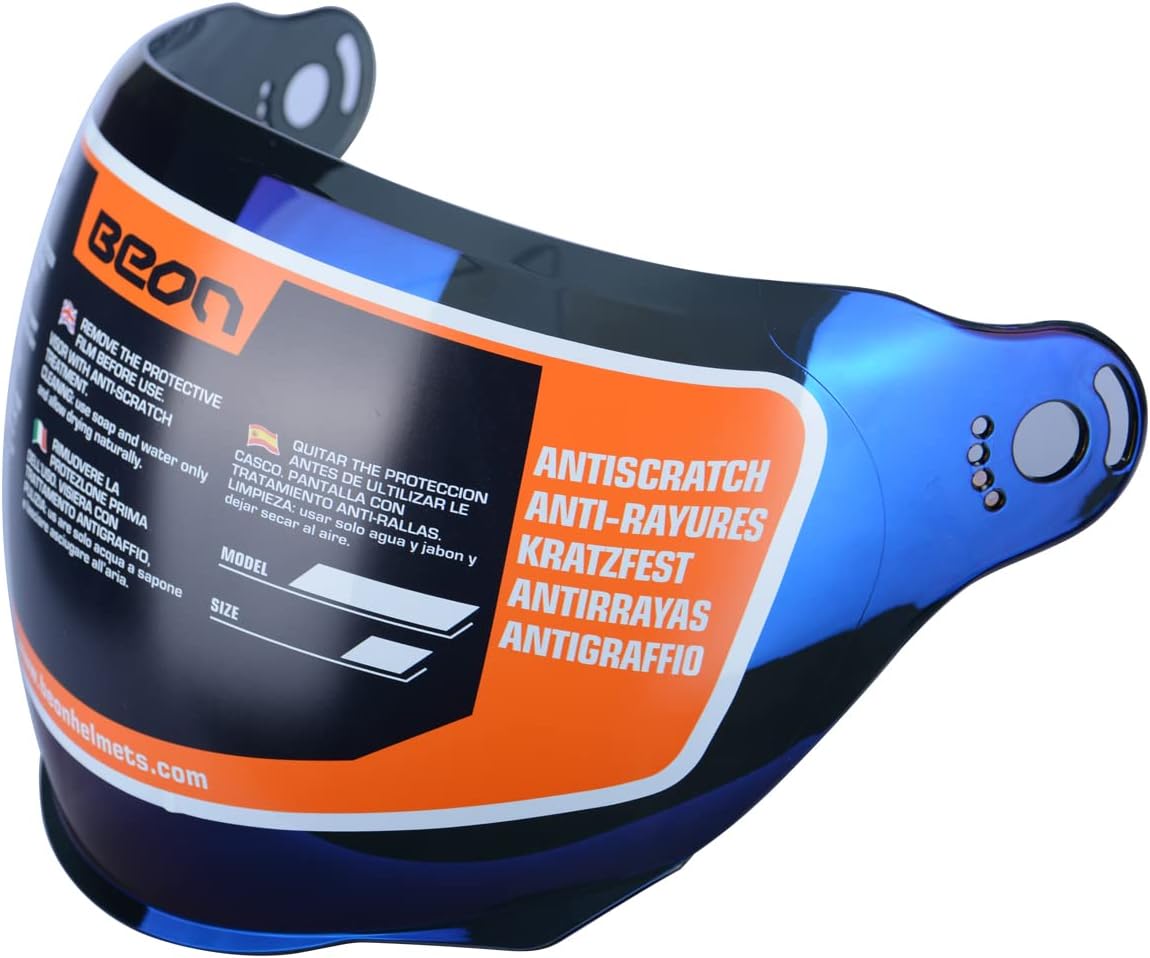 Open Face Motorcycle Helmet for Adults, DOT Approved,3/4 Retro Vespa Helmet, Dual Visors Men’s and Women’s Motorbike Casco for Moped Cruiser Bobber and Chopper（Long Blue）