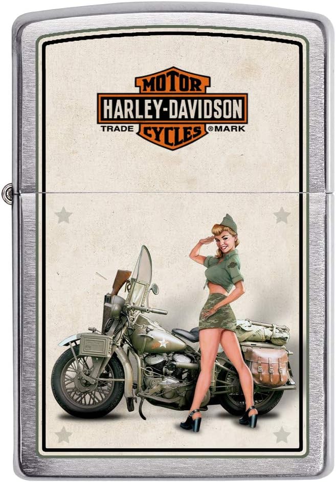 Zippo Harley-Davidson US Army Brushed Chrome Pocket Lighter, One Size