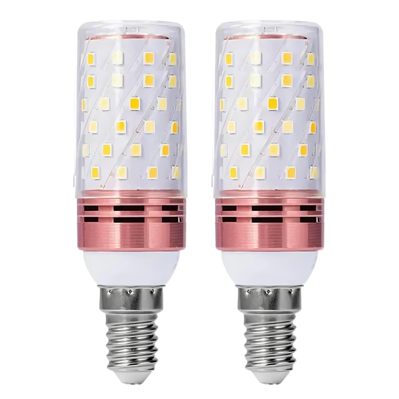 ZFFOZZ E14/E26/E27 LED Corn Light Bulbs 12W 16W Standard Screw Base 60W Equivalent for Rv, Off Grid Solar Panel Project, Boat, Pack of 2(E14-16W-pink,Pink)