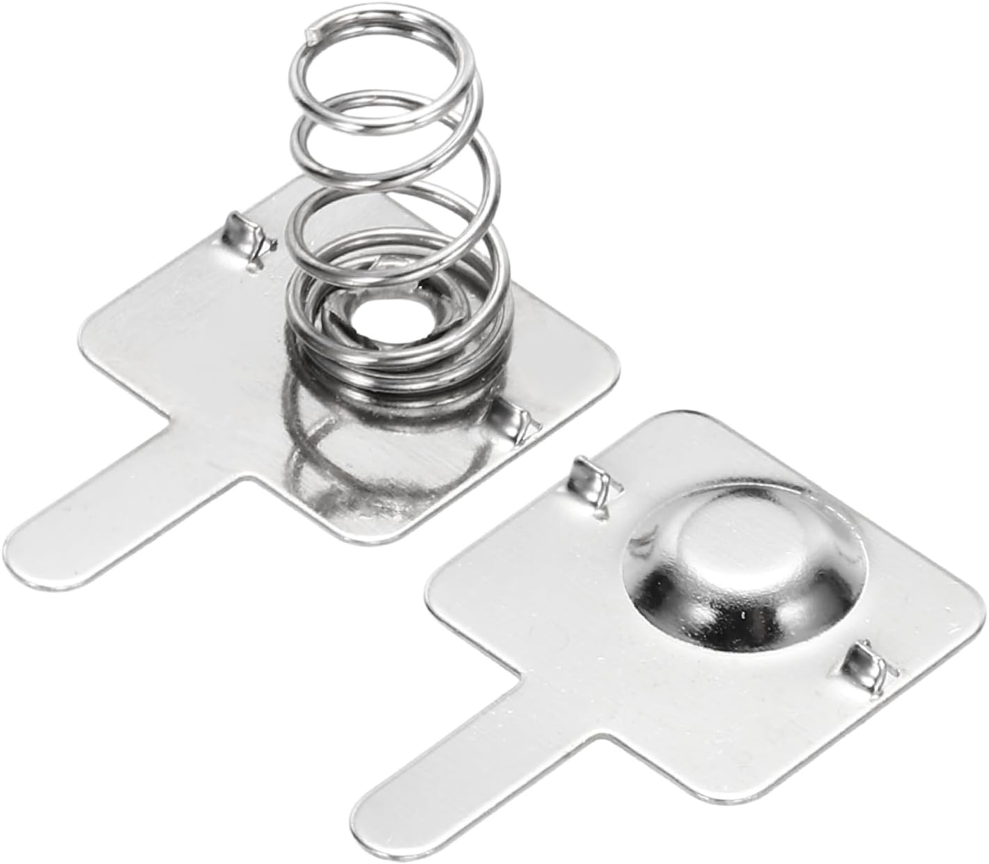 MECCANIXITY 12 Set AA Battery Contact Spring Nickeling Plate, 13 mm x 11.5mm Positive to Negative Conversion Spring Replacement for PCB Mounting and Battery Holders
