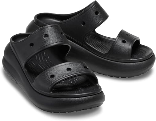 Crocs Unisex Adult Sandal, Crush Sandal, Black, 6 UK Men, 7 UK Women