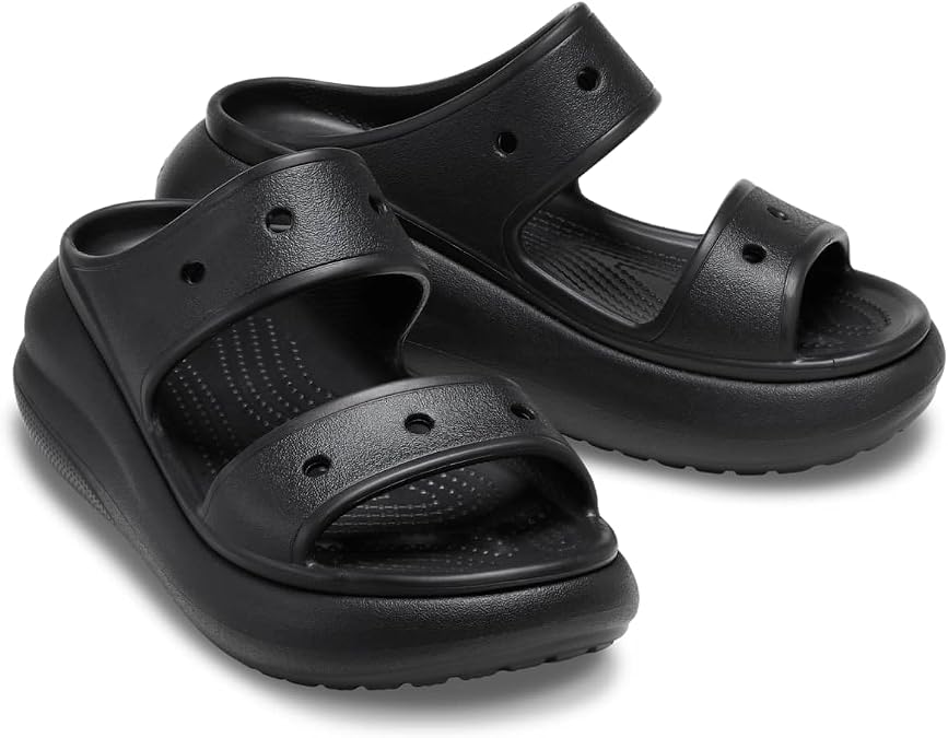 Crocs Unisex Adult Sandal, Crush Sandal, Black, 6 UK Men, 7 UK Women