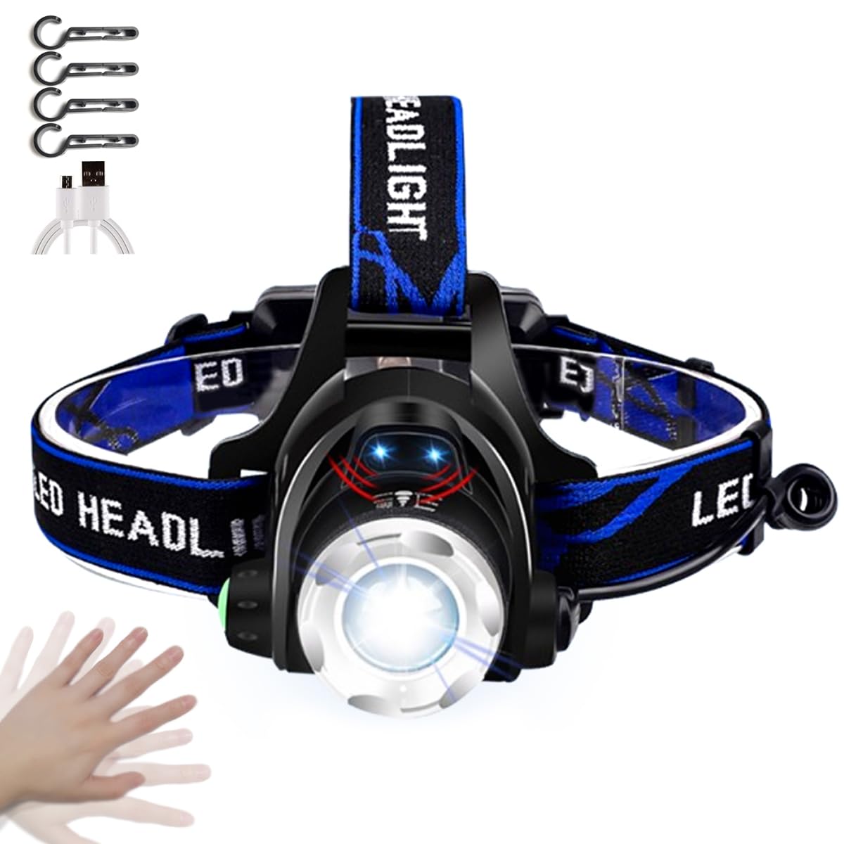 Amazon.co.jp: LED ヘッドライト USB充電式 高輝度 ヘッドランプ 高
