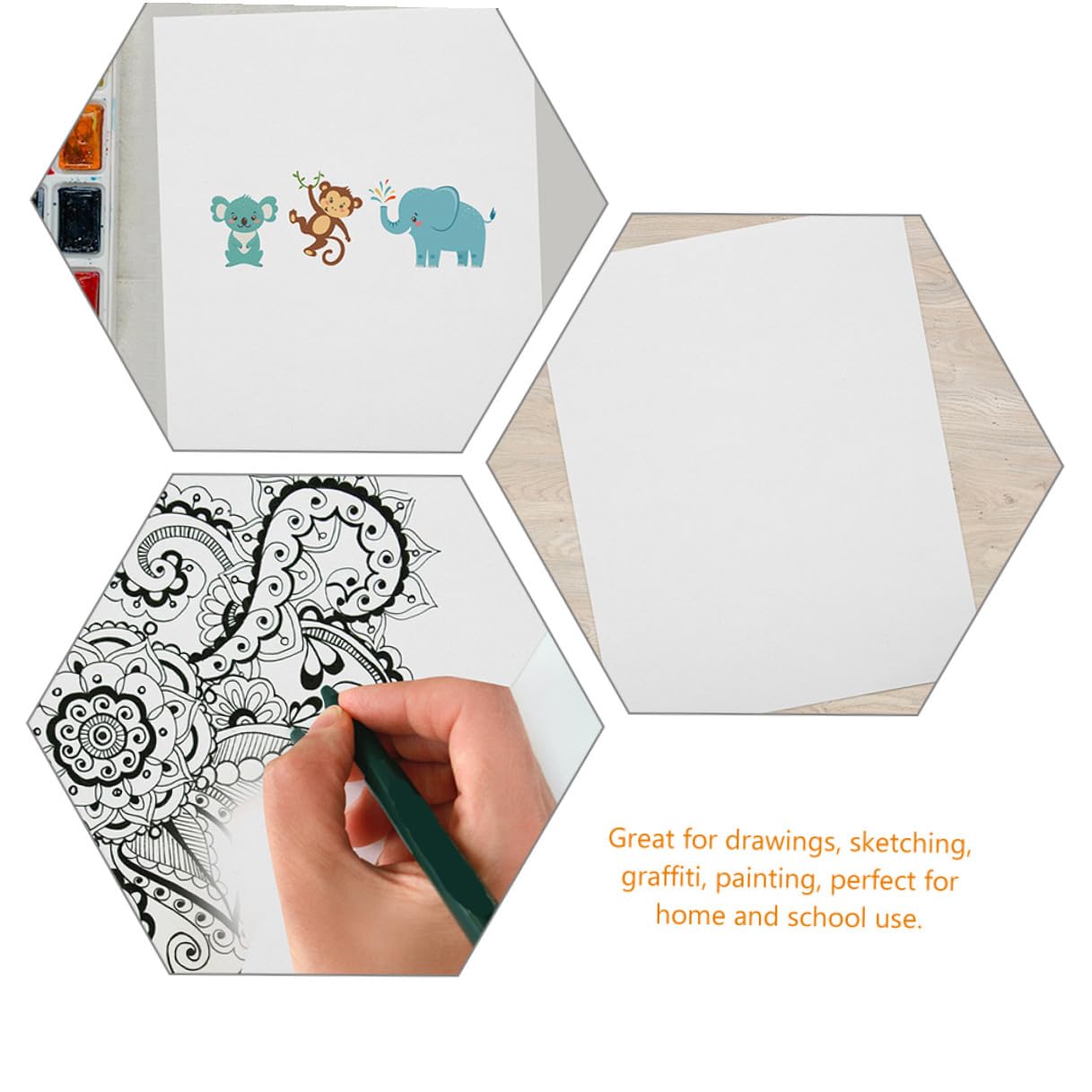 GARVALON 100 Blatt Weißes Aquarellpapier für Kinder und Schüler 160g Schweres Papier zum Zeichnen für Schuleinsatz