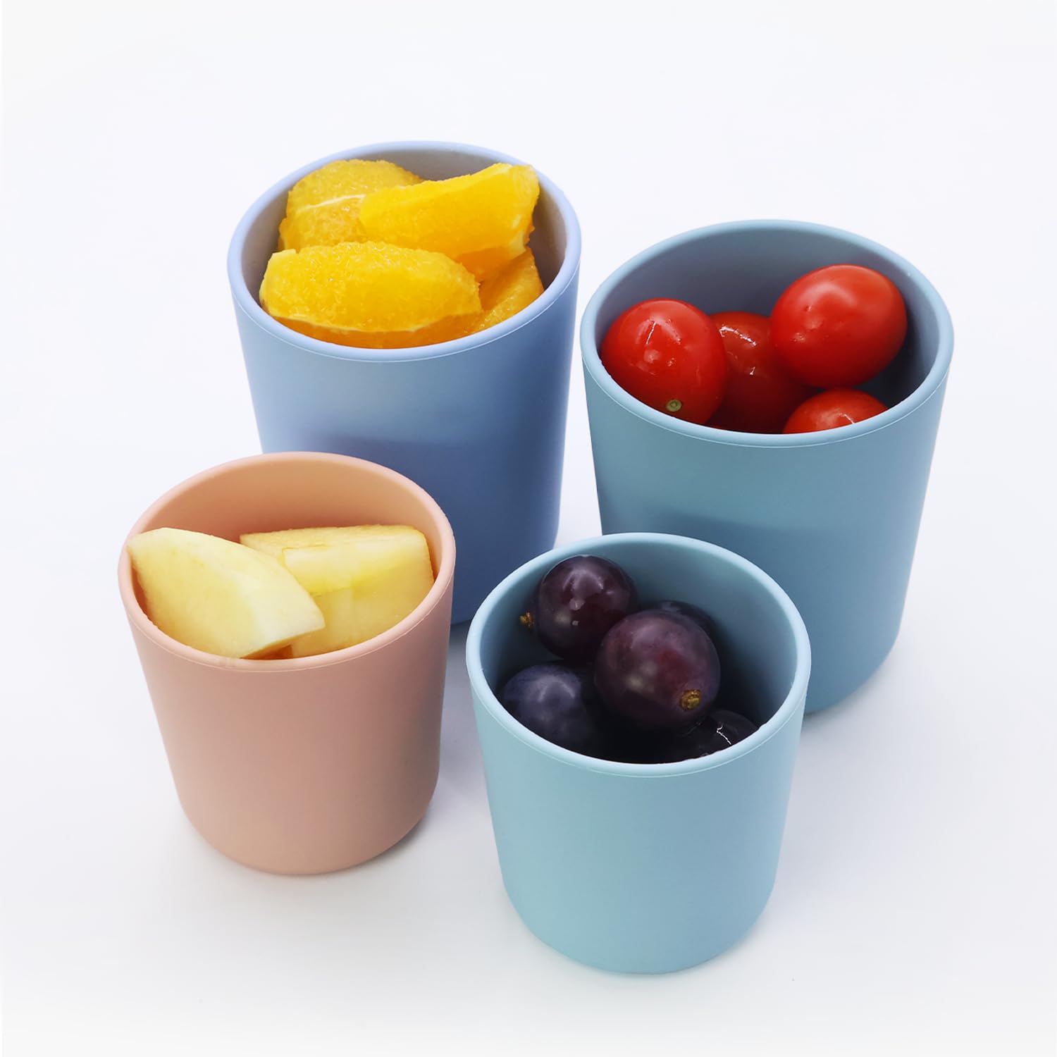 HOYEHOLA 4 Pack Silicone Baby Food Storage Containers - 4oz Reusable Small Baby Food Jars with Lids