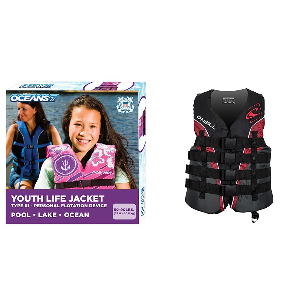 Oceans 7 US Coast Guard Approved, InfantChildYouth Life Jacket Vest Sizes for 890 Lbs