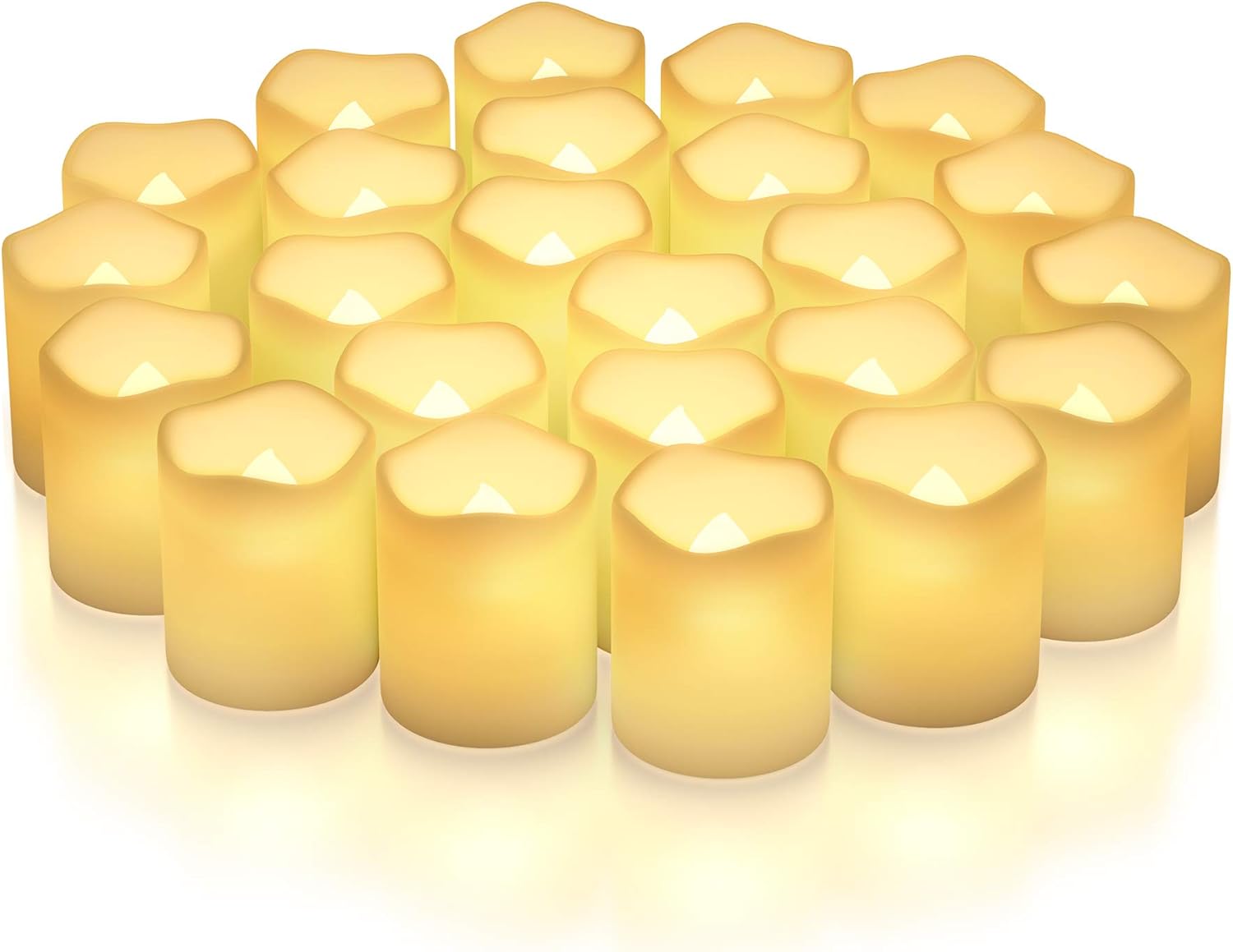 Vont Flameless LED Candles, Flickering, Battery Powered, Real Wax, Realistic Decor Unscented, Batteries Included (24 Pack) image