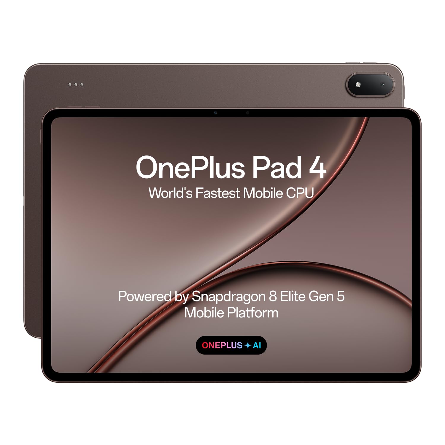 oneplus pad 4, snapdragon® 8 elite gen 5 platform, 33.53cm 13.2" 3.4k screen, 144hz adaptive, 8 speakers, ai powered, pc-level productivity, 13,380 mah battery, 12gb + 512gb, wifi,dune glow