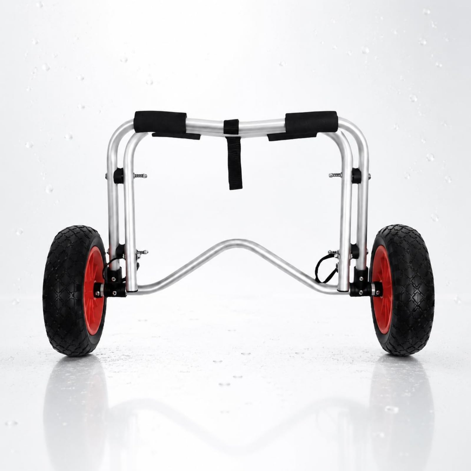 perfeclan Carrito Plegable para Kayak Carro Remolque Soporte Transportador con Barra de Acero Inoxidable y Ruedas Anchas de Goma Transporte sin Cargar Todo el, Plateado