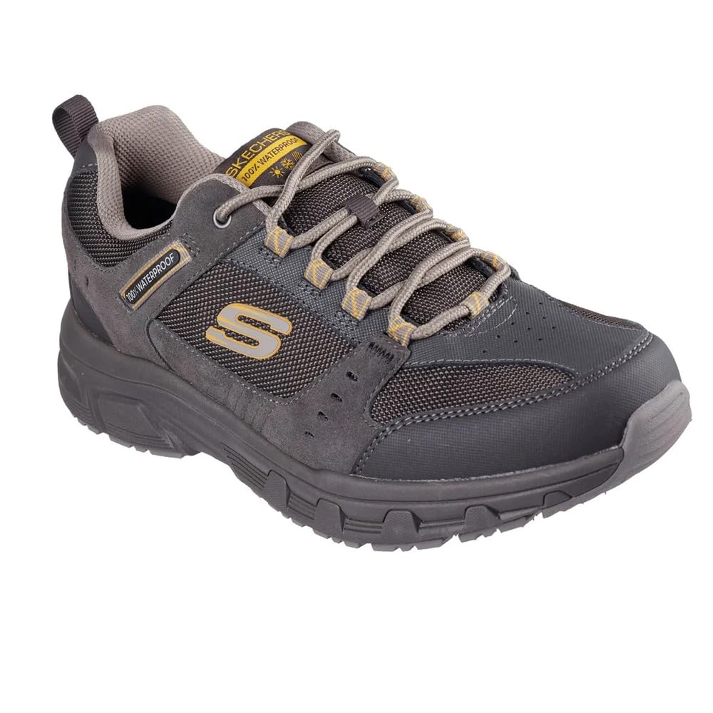 Skechers Chêne Canyon Redwickslipper Uomo, Pelle Scamosciata con Finiture Marroni Sintetiche, 43 EU