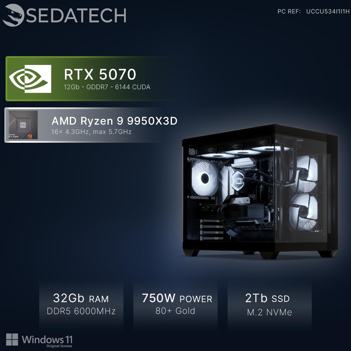 Sedatech PC Gaming • AMD Ryzen 9 9950X3D • RTX5070 • 32Gb DDR5 • 2Tb SSD M.2 • Win 11