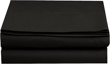 Luxury Flat Sheet on Amazon Elegant Comfort Wrinkle-Free 1500 Premier Hotel Quality 1-Piece Flat Sheet, Full Size, Black