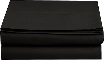 Luxury Flat Sheet on Amazon Elegant Comfort Wrinkle-Free 1500 Premier Hotel Quality 1-Piece Flat Sheet, Full Size, Black