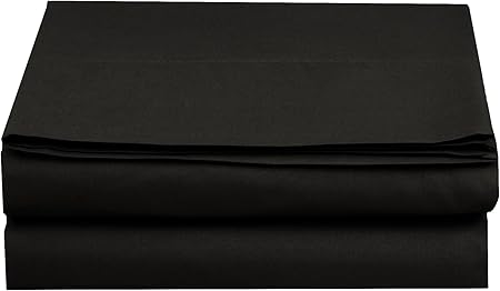 Luxury Flat Sheet on Amazon Elegant Comfort Wrinkle-Free 1500 Premier Hotel Quality 1-Piece Flat Sheet, Full Size, Black