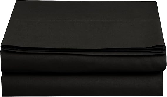 Luxury Flat Sheet on Amazon Elegant Comfort Wrinkle-Free 1500 Premier Hotel Quality 1-Piece Flat Sheet, Full Size, Black