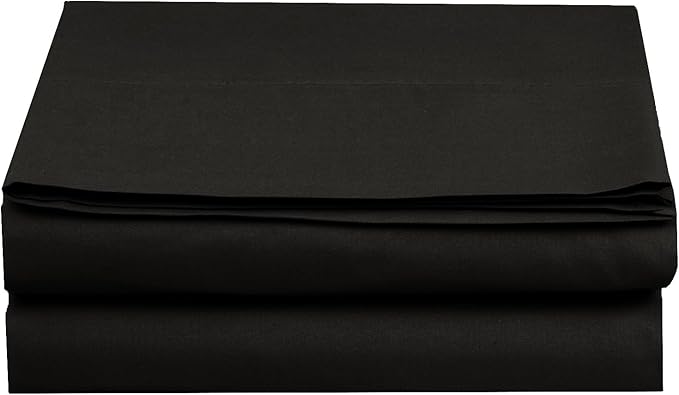 Luxury Flat Sheet on Amazon Elegant Comfort Wrinkle-Free 1500 Premier Hotel Quality 1-Piece Flat Sheet, Full Size, Black