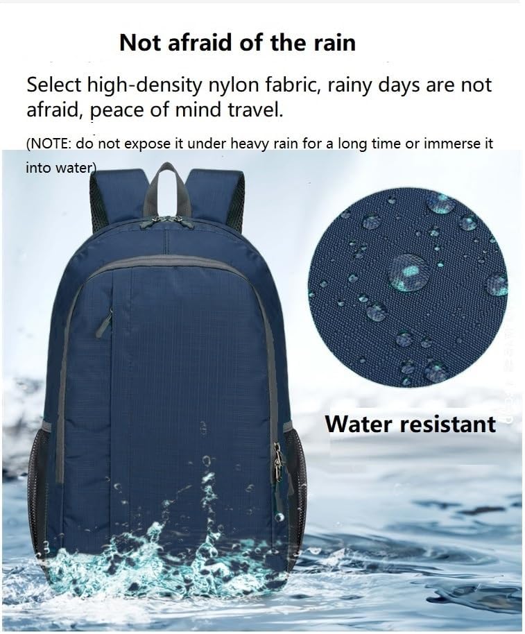 Ultra Lightweight-Packable-Hiking-Backpack Foldable Travel Camping Daypack Casual Outdoor Water-resistant 25L Backpacks (Dark Blue) - Image 4