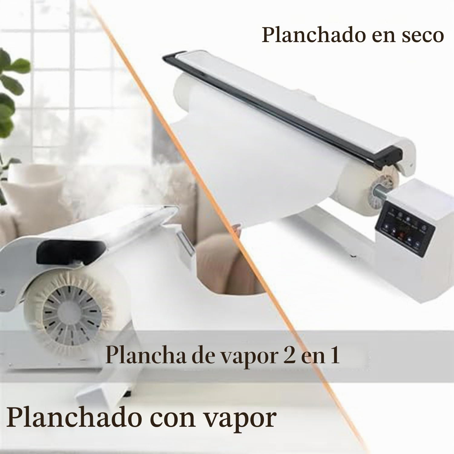 Plancha de Vapor Comercial de 2950 W con Rodillo Giratorio y Pedal, Ideal para Ropa, Prendas de Vestir, Cortinas, sábanas y manteles.