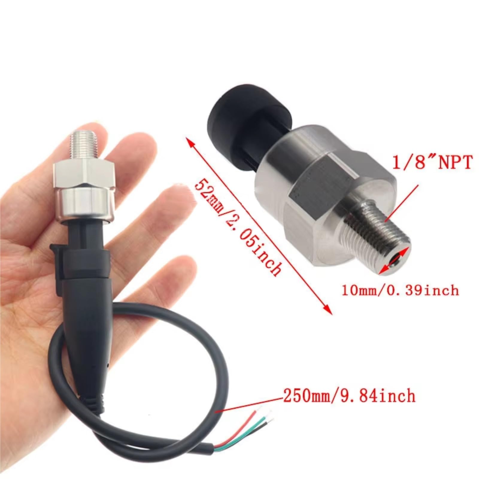 Compatible Con 5V 1/8NPT 53mm X 14mm Motor De Coche Indicador De Presión De Aceite Hidráulico Interruptor Sensor Transmisor De Envío(30Psi)