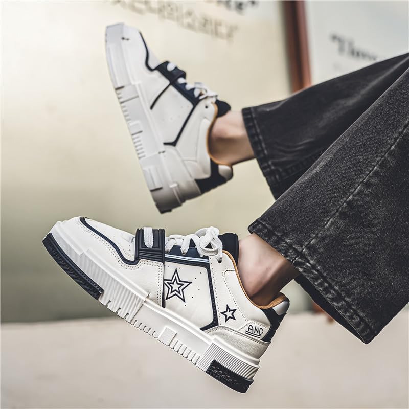 Men's Fashionable Thick Soled Skateboard Shoes Casual Walking Shoes Comfy Non Slip Durable Suitable for Outdoor Campus Walking4