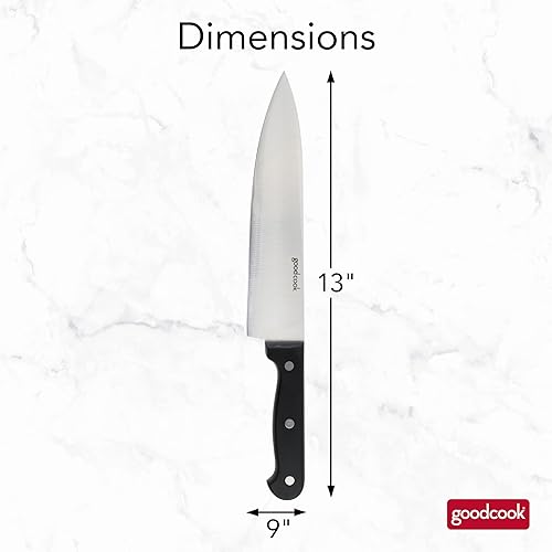 Miniatura 5 de GoodCook Everyday - Cuchillo de chef de 8 pulgadas, hoja de acero inoxidable de alto carbono, mango triple remachado, cuchillo de cocina versátil