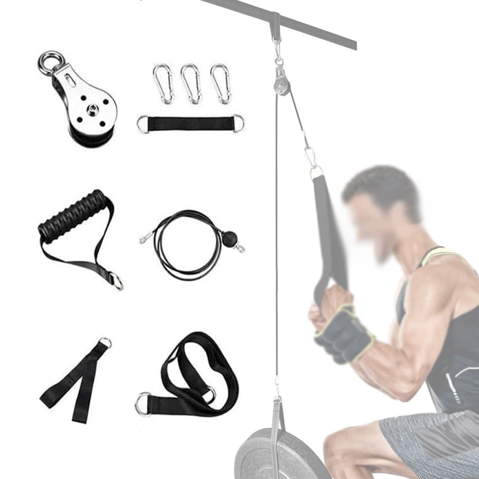 Kit poulie de fitness TIM-LI pour créer votre coin musculation et rowing à la maison