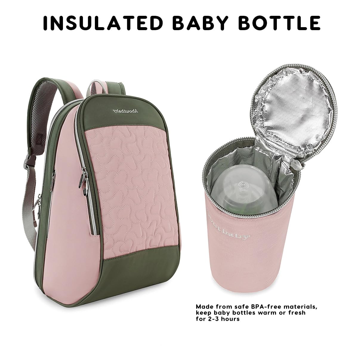 SONARIN Grande Capacità Pratico Zaino Fasciatoio,Borsa per Pannolini Multifunzionale Zaino Mamma Neonato Borsa Fasciatoio da Viaggio Portatile con Borsa per Bottiglia