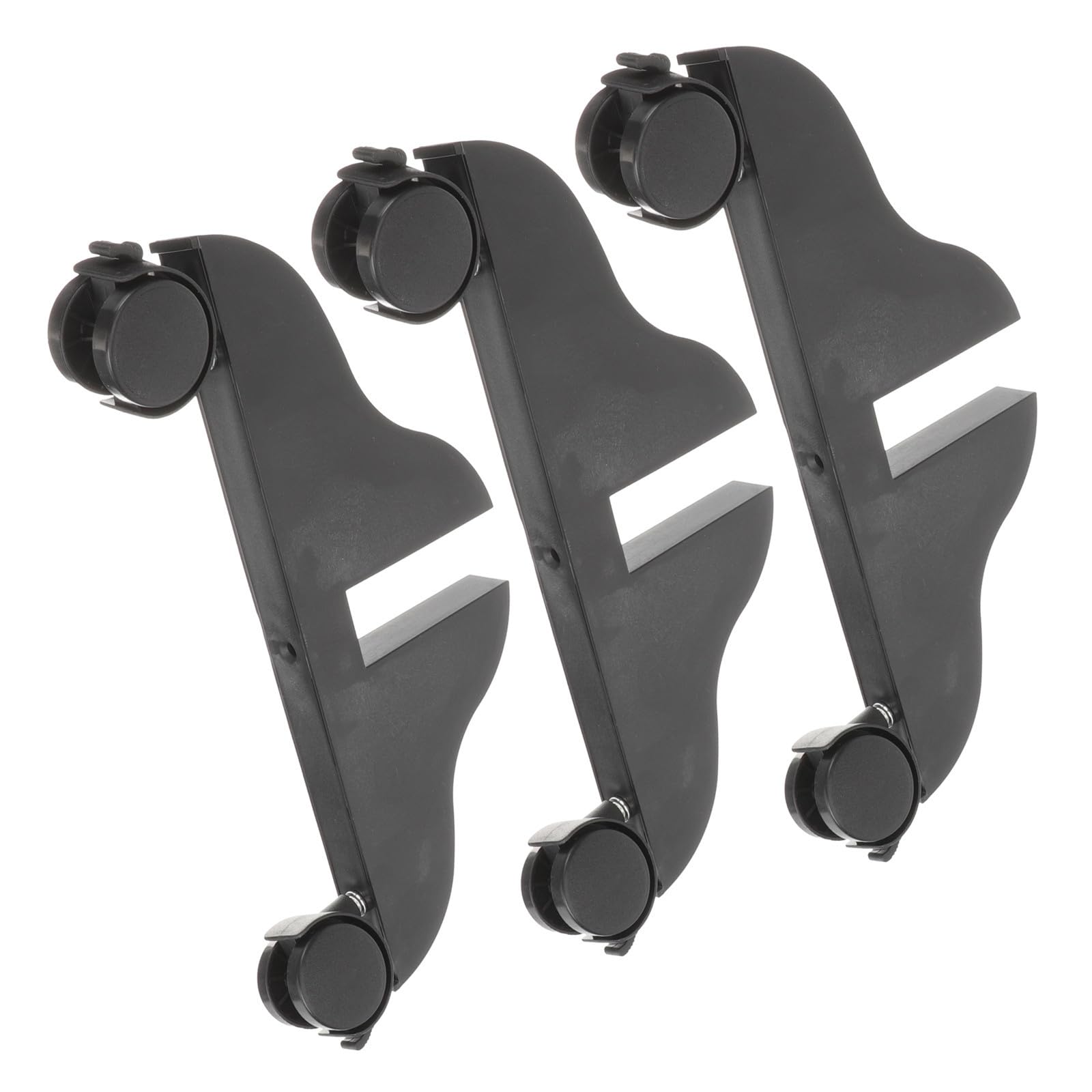 Pied de séparateur de pièce noir en PVC avec roulettes lot de 3 supports de paravent