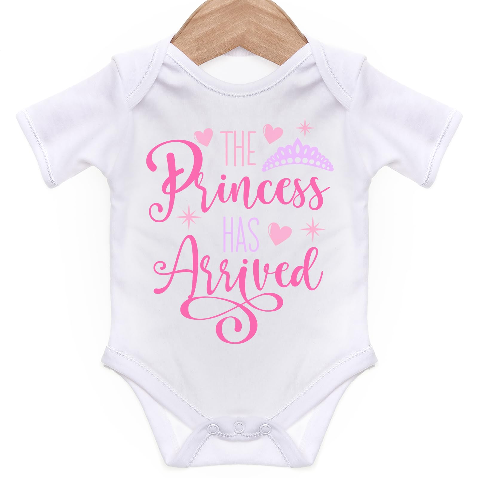 Baby Hustle Women's White The Princess Has Arrived Funny Grow For Baby, Cute And Comfortable Baby Vests (New Born, )